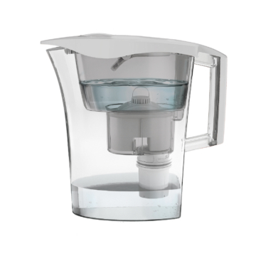 LAICA Predator fehér vízszűrő kancsó mechanikus kijelzővel, bi-flux univerzális szűrőbetéttel és Germ STOP baktériumszűrő betéttel