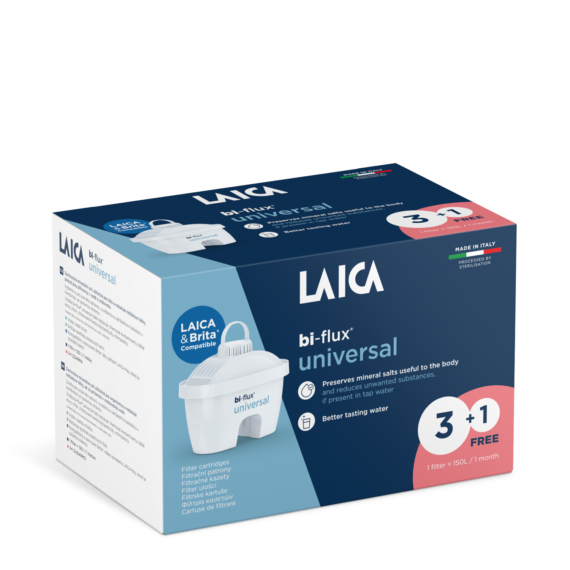 LAICA Bi-Flux Univerzális SLIM vízszűrőbetét Brita Kompatibilis 3+1 db-os
