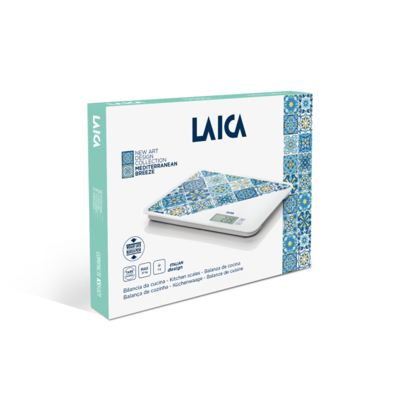 LAICA digitális konyhai mérleg mediterrán kék 20 kg-os
