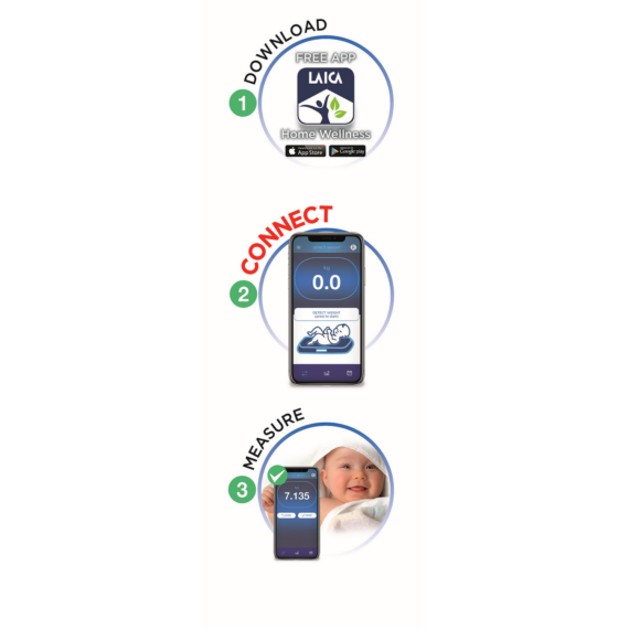 LAICA okos elektronikus baby mérleg, 20 kg / 5 g