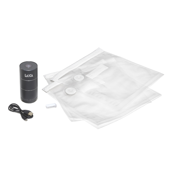LAICA újratölthető mini vákuumpumpa 10 db újrahasználható vákuumtasakkal